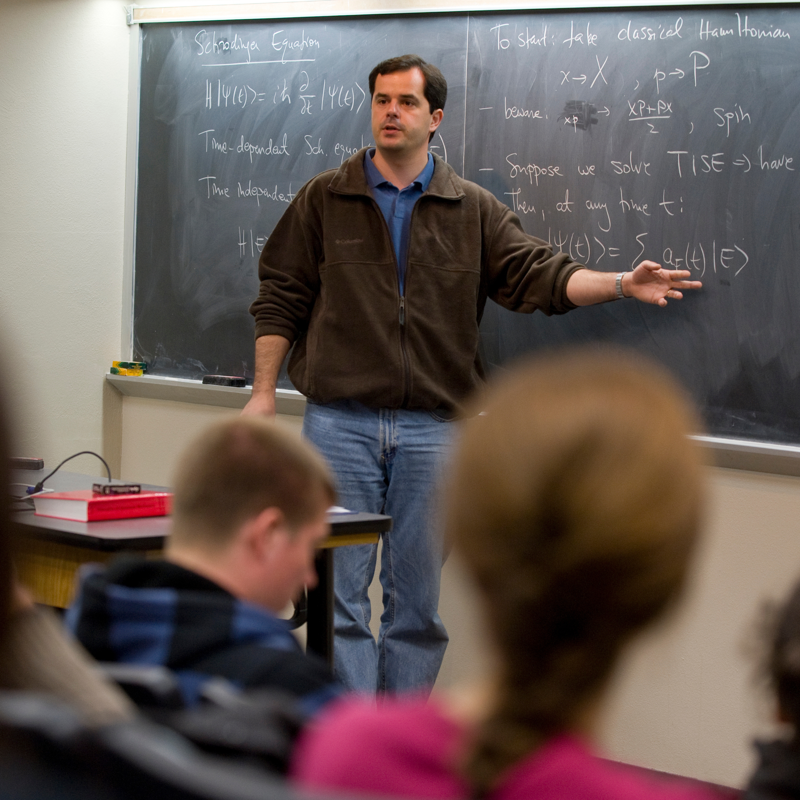 Instructor speaking to students