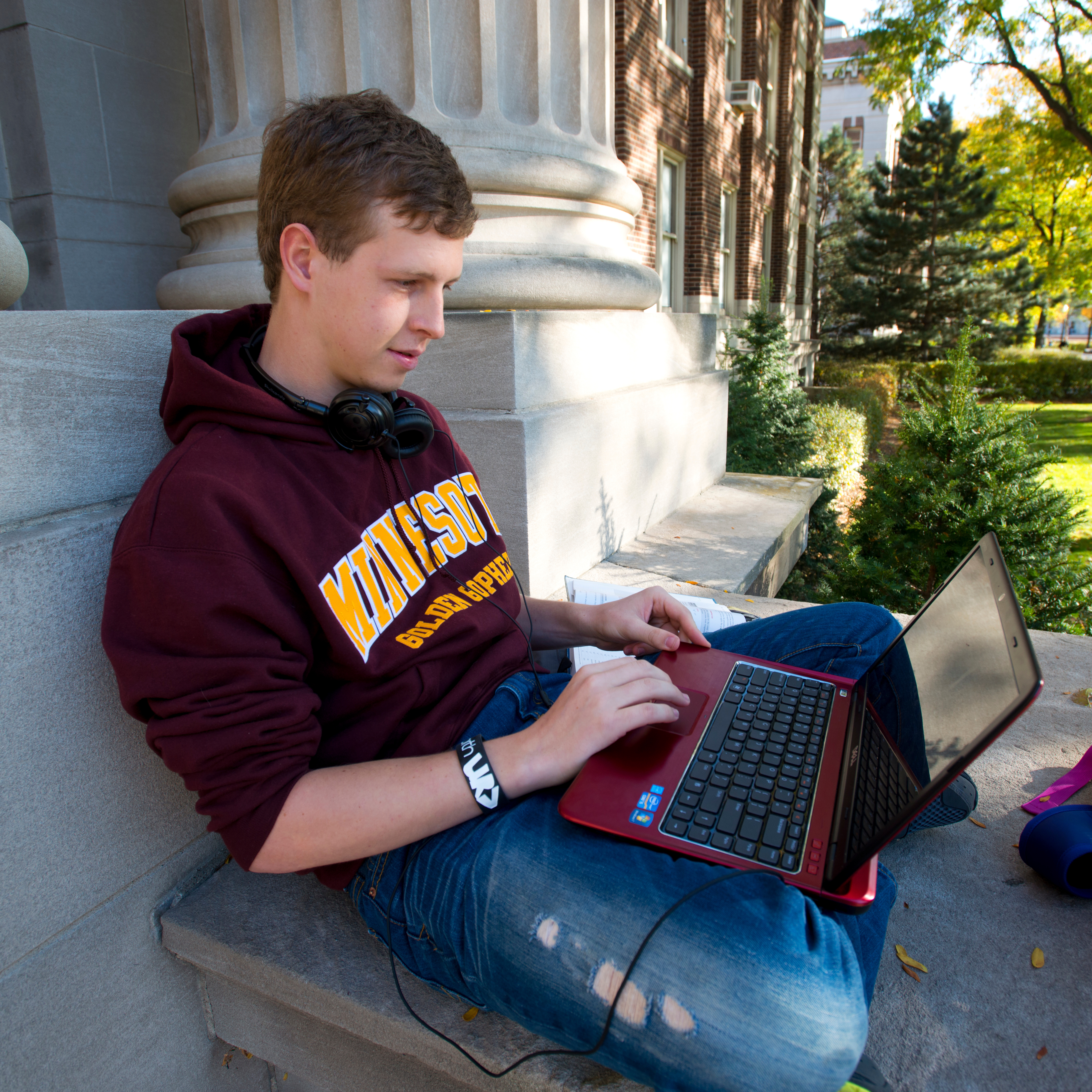 Student working on computer