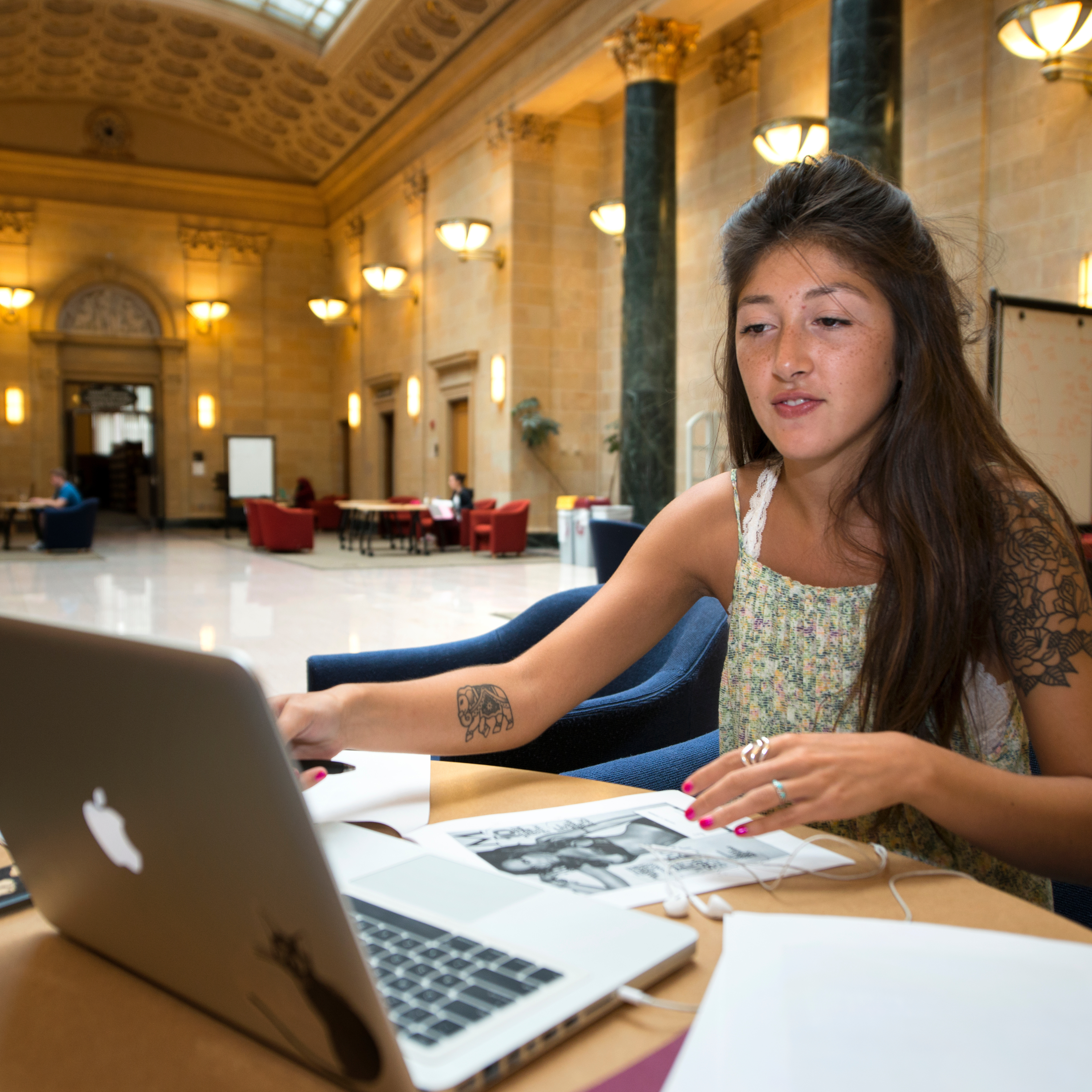 Student working on computer