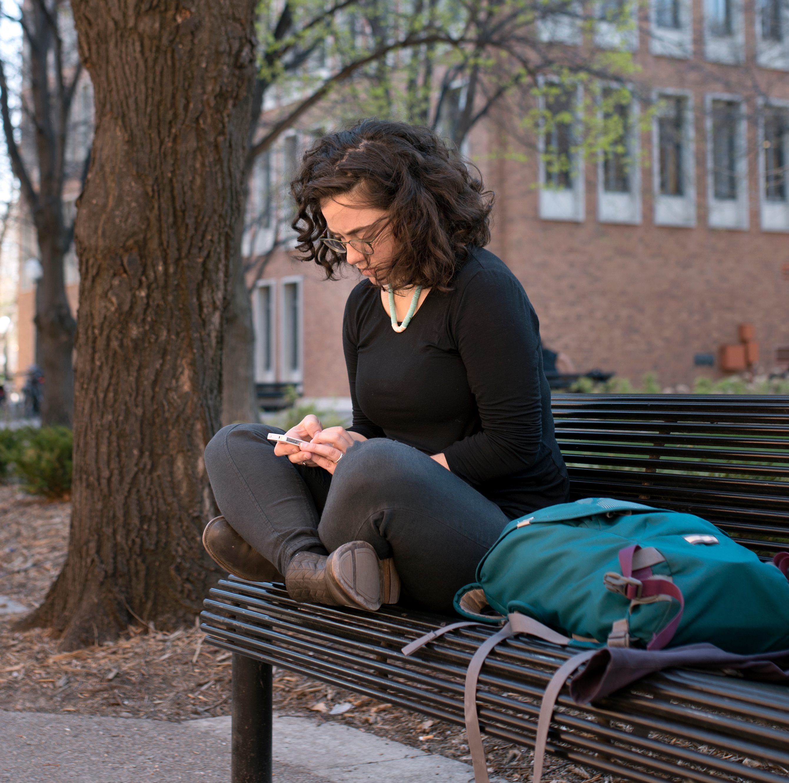 Student looking at their phone