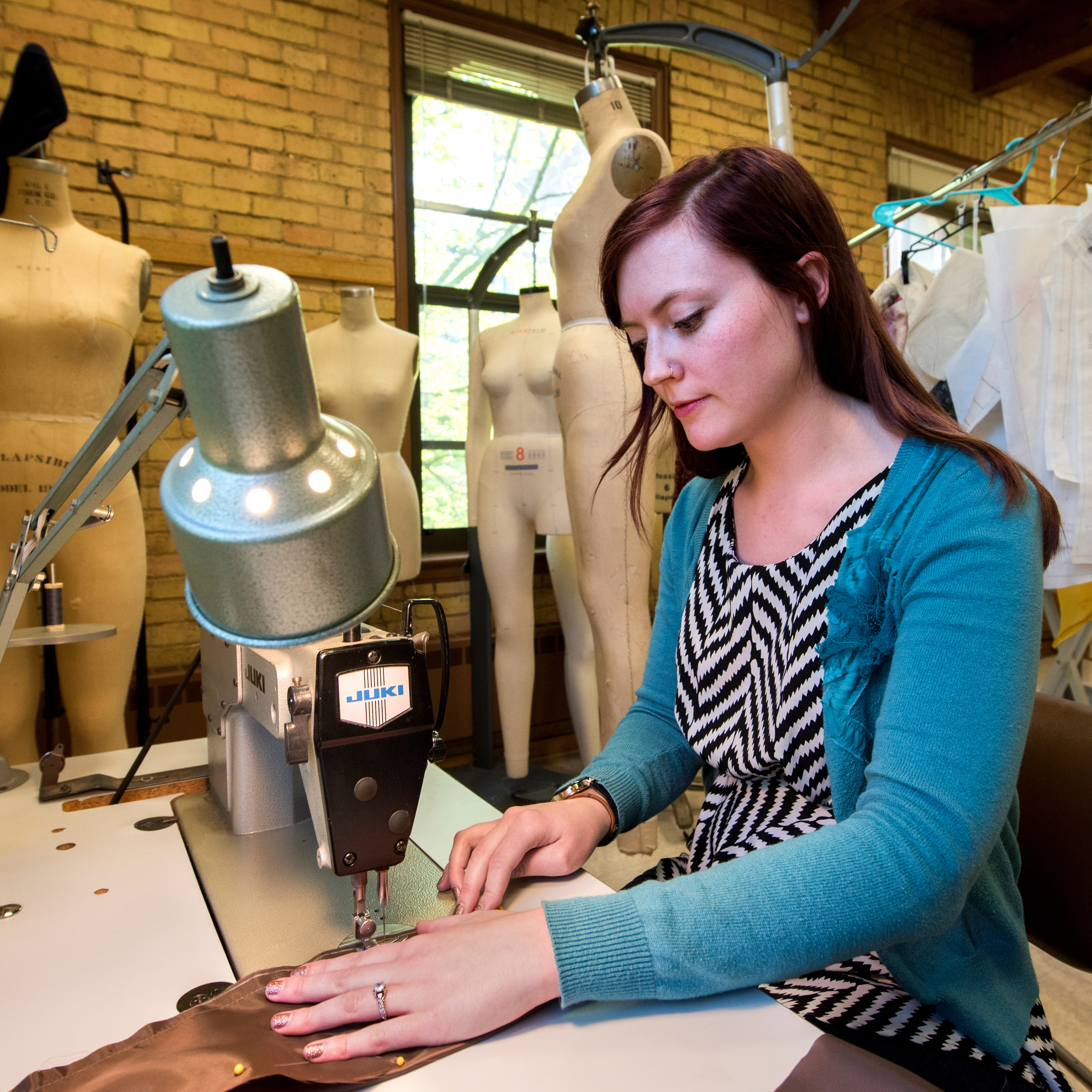 Student sewing