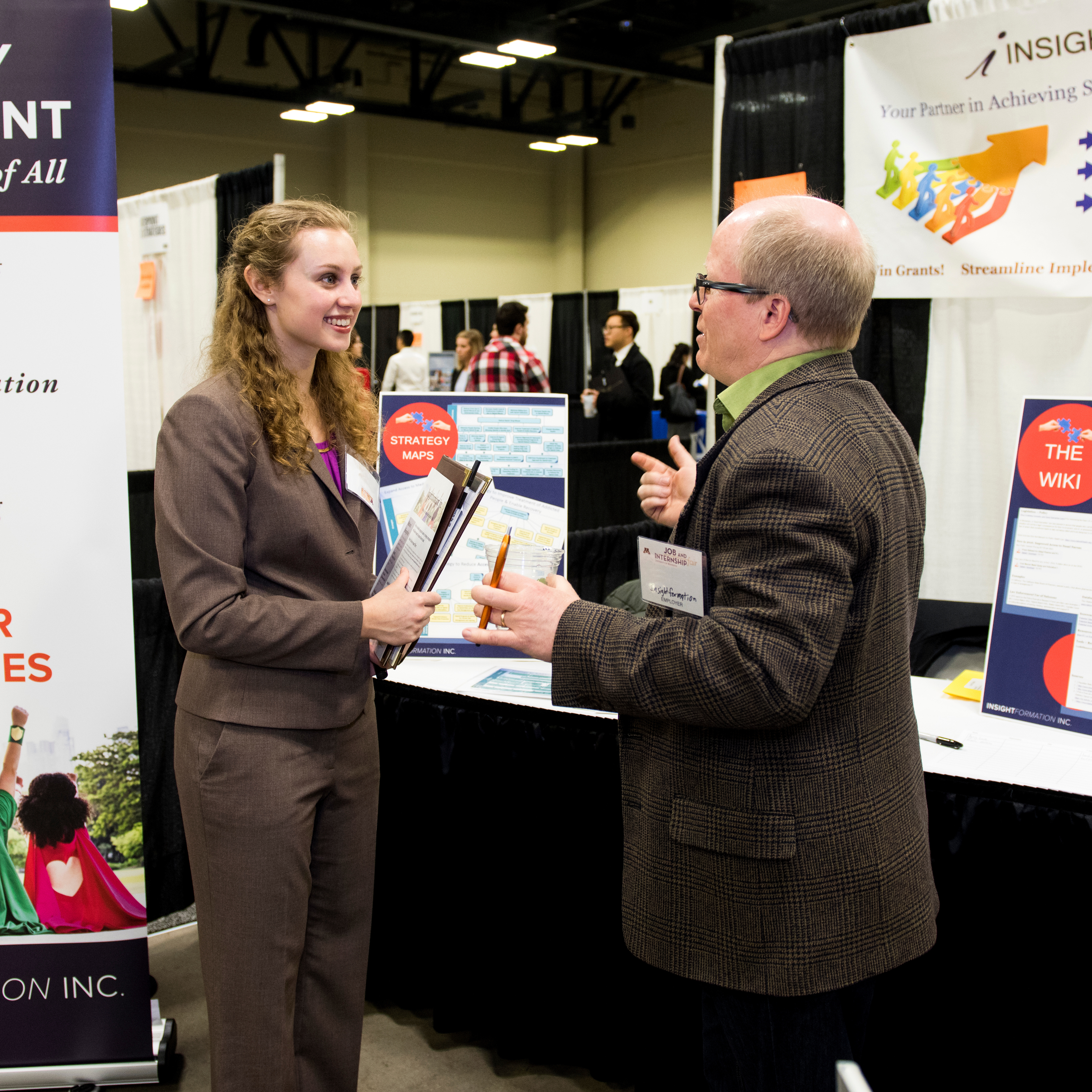 Student at a career fair
