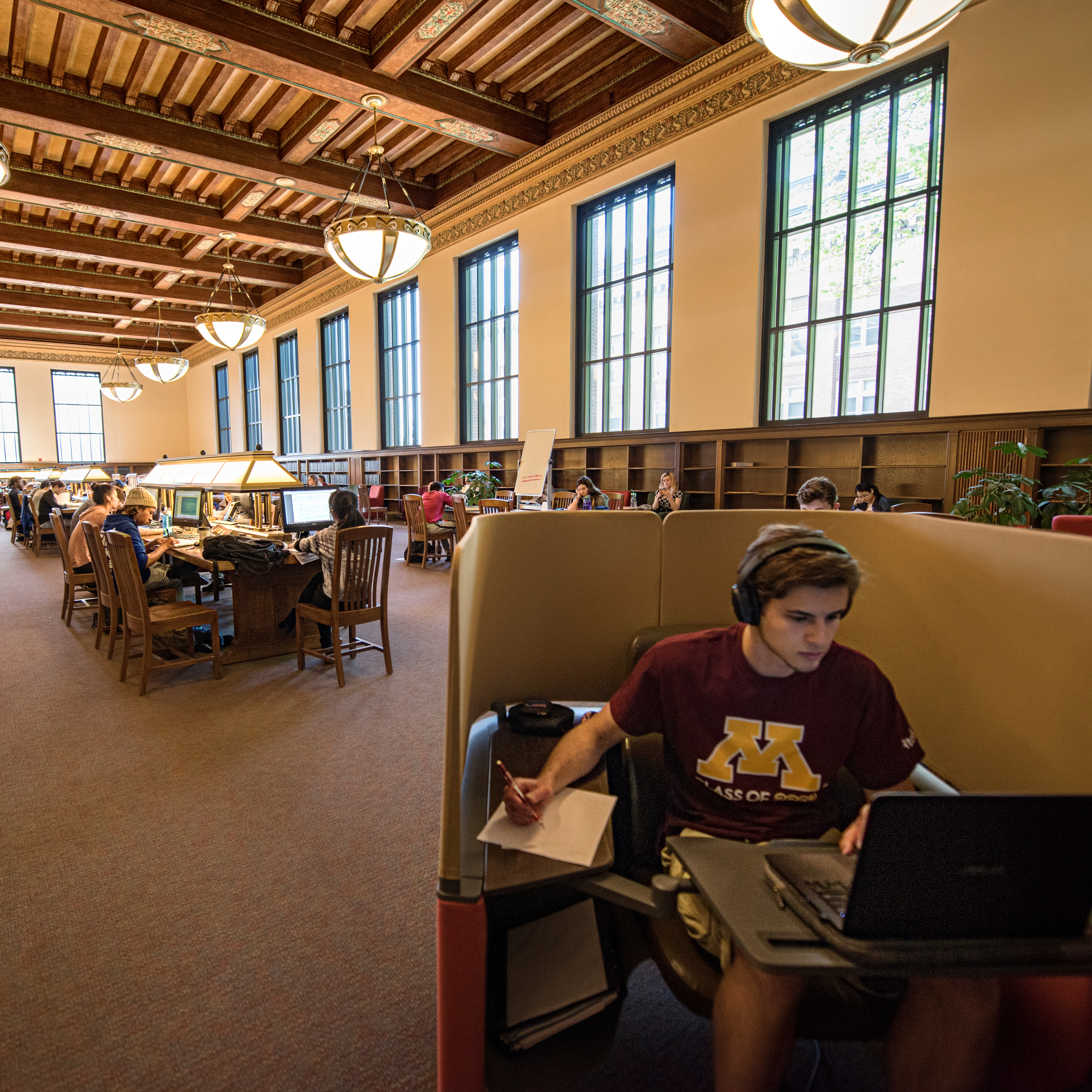 Students in a study space