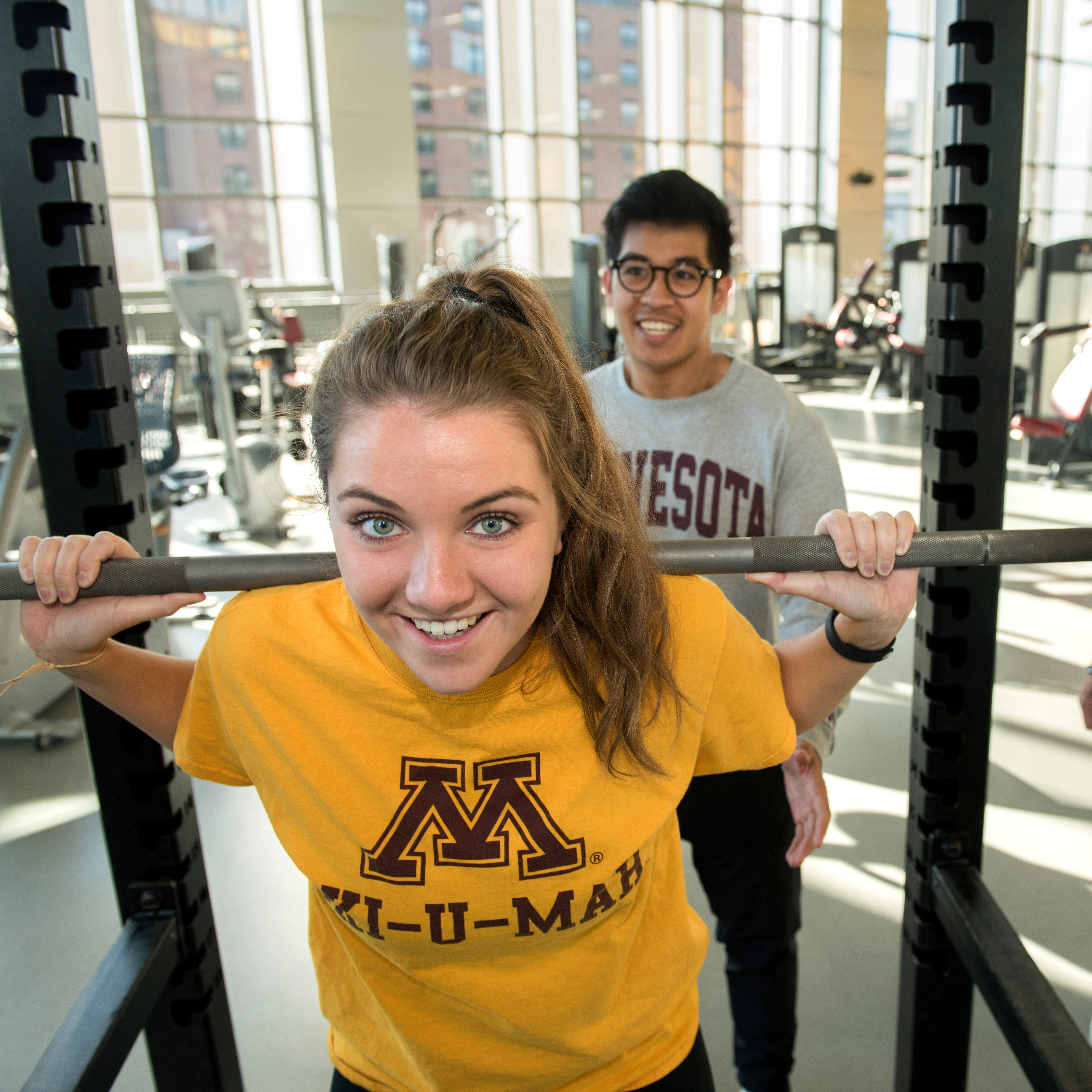 Students exercising